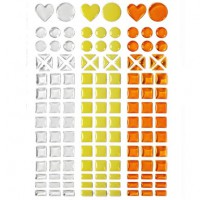 Mosaique stickers transparent, vanille, orange