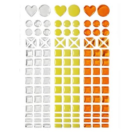 Mosaique stickers transparent, vanille, orange