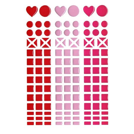 Mosaique stickers camaïeu rouge, rose