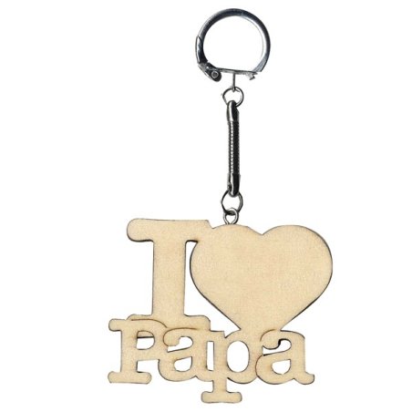 Porte-clés bois - I Love Papa