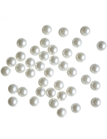 Perles blanc nacré 5mm - 40g