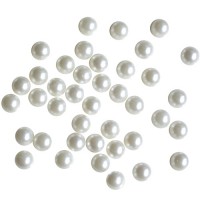 Perles blanc nacré 5mm - 40g