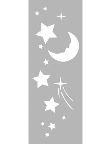 Pochoir décor -  Pochoir frise nuit étoilée 15x40cm 