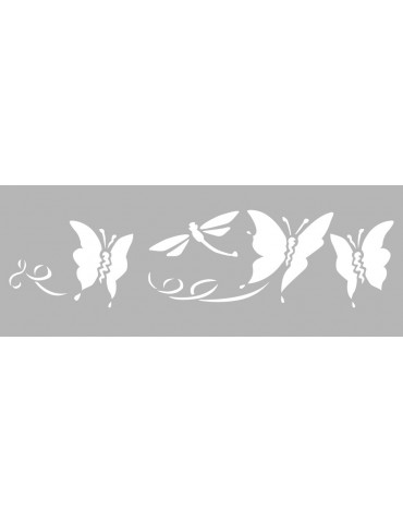 Pochoir décor -  Pochoir frise papillons 15x40cm 