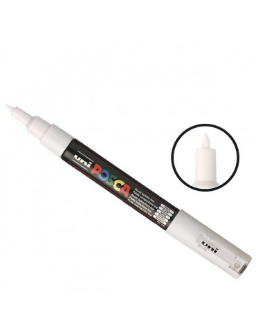 Posca - Marqueur peinture blanc PC1MC - pointe conique extra-fine 1mm