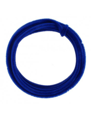 Fil chenille Bleu 8mm - rouleau 5m