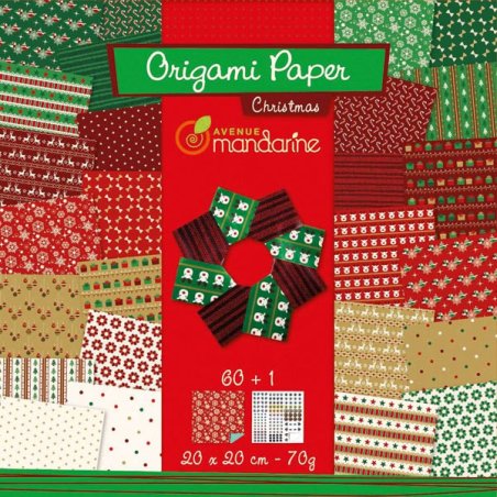 Papier origami Noël 20x20 - Avenue Mandarine