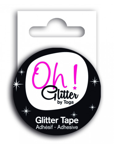 Masking tape Glitter Blanc-...