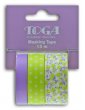 Masking tape - Assortiment Fleurs Pois Uni Violet et vert - Toga 
