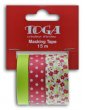 Masking tape - Fleurs Pois Uni Framboise et anis - Toga 