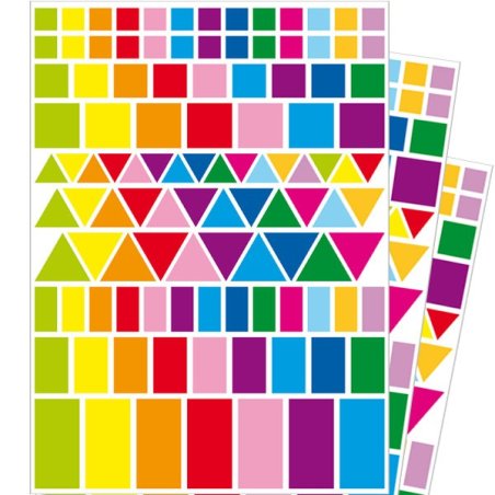 Sachet de 40 planches A5 de gommettes multicolores rondes. 4160 gommettes.  Tailles et couleurs assorties sur