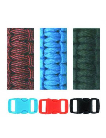  Kit bracelets Paracorde Noir Bleu Rouge 4mm  - Glorex