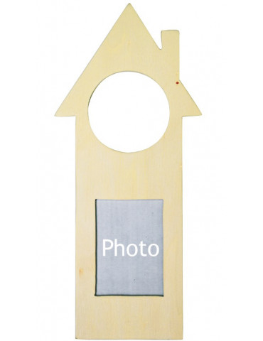 Plaque de porte en bois cadre photo 