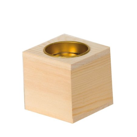 Bougeoir cube 6cm en bois 