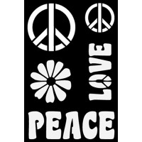 Pochoir adhésif GM - Peace & love