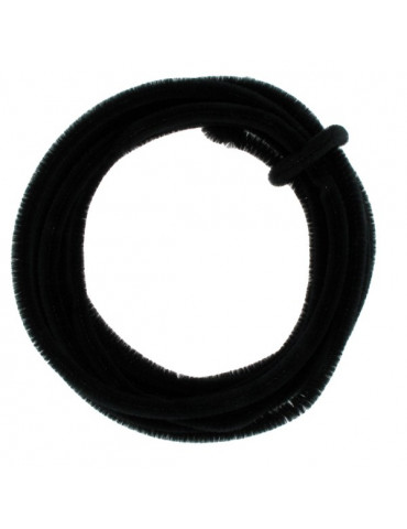 Fil chenille Noir 8mm - rouleau 5m