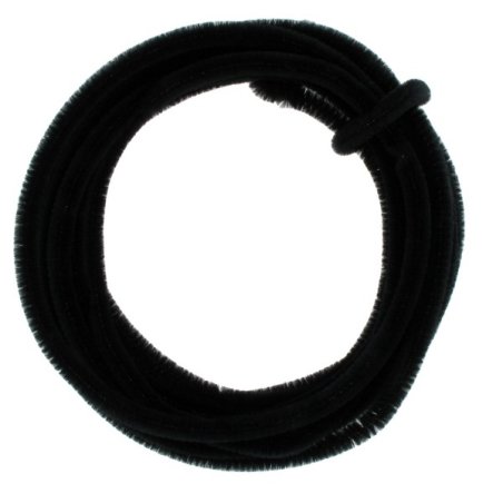Fil chenille Noir 8mm - rouleau 5m
