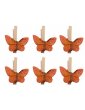 Pinces à linge papillon orange x6