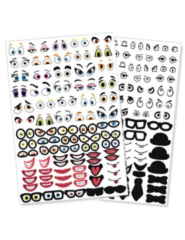 Gommettes Crazy face - 150 stickers