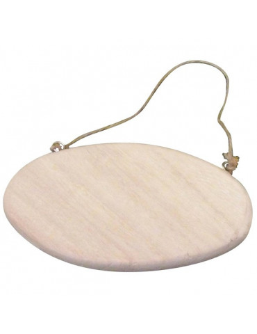 Plaque de porte en bois avec cordelette - Ovale 14,5cm