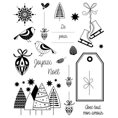 Tampons transparents - Noël classique