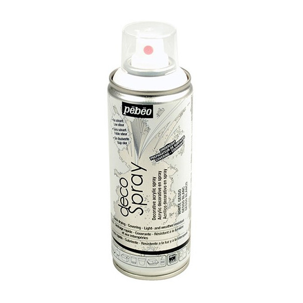 DecoSpray 200ml - Gesso blanc - Apprêt acrylique en bombe - Pébéo