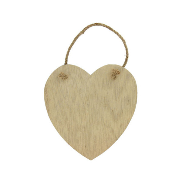 Plaque coeur bois à décorer 14cm