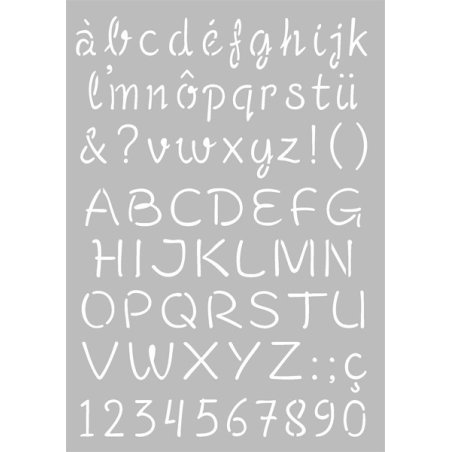 Pochoir Alphabet - Majuscules / Minuscules - 21x29,7cm - Artemio