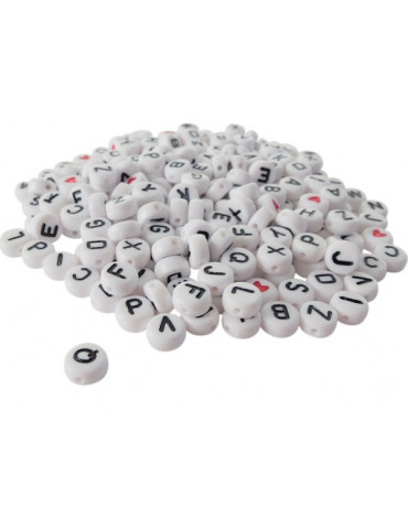 Perles alphabet blanches x250