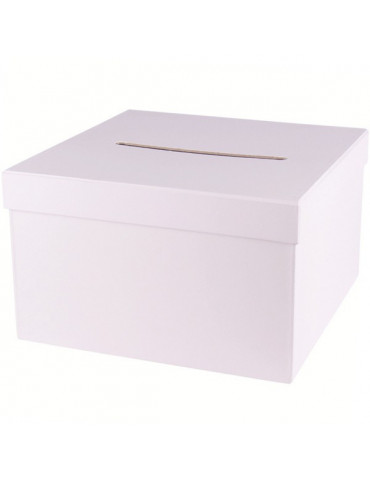 Urne carrée en carton blanc - 24,5x24,5x15 cm