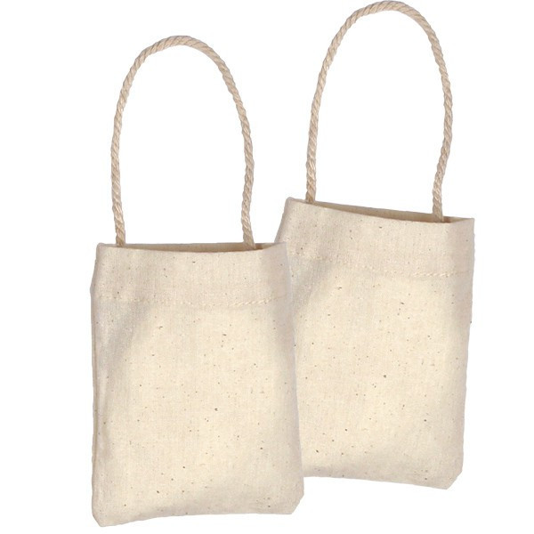 Mini sac en coton naturel x24 - 10,5x8,5cm