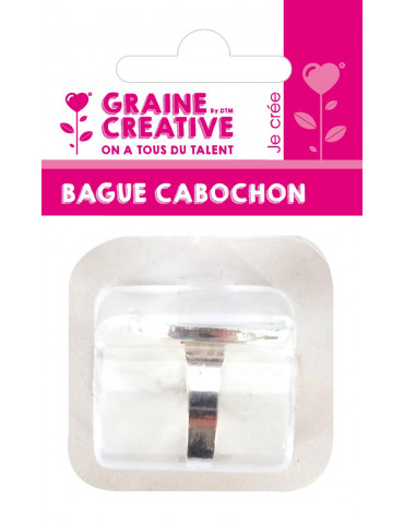 Support bague cabochon - Bague ovale argent 25mm 