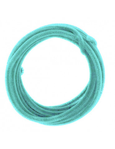 Fil chenille Turquoise 8mm - Rouleau 5m
