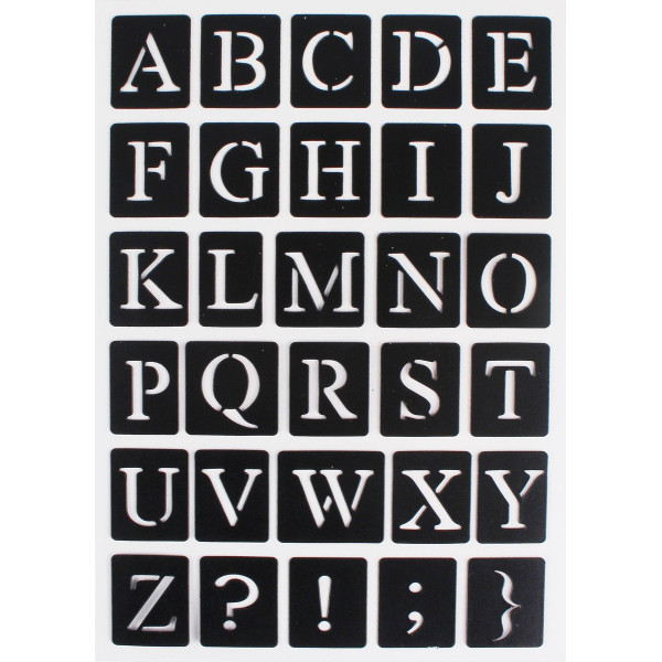 Pochoir alphabet Majuscule adhésif - 14x20cm