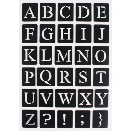 Lettres autocollantes majuscules noir 50mm