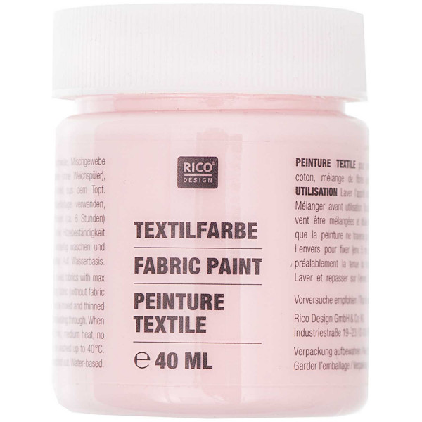 Peinture textile Rose clair - 40ml - Rico Design