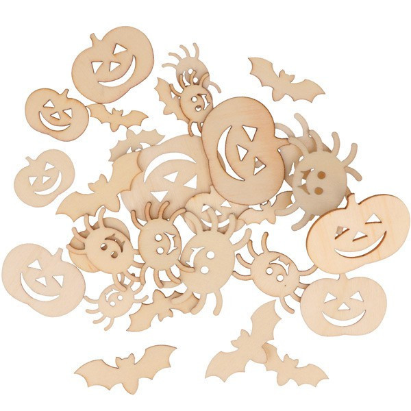 En bois mdf chauve-souris 8 Spooky formes Bunting Craft Embellissement Halloween Décorations 