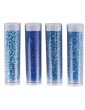Perles de rocaille - Bleu clair - 4 tubes assortis x8g