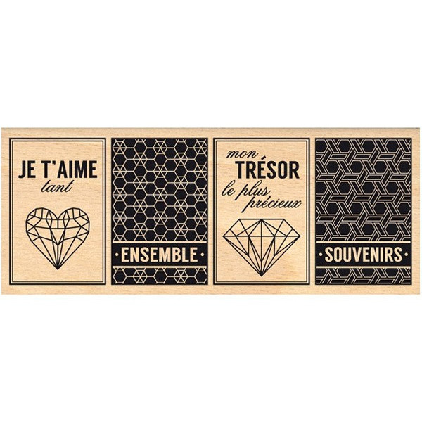 Tampon bois Trésor graphique - Florilèges Design