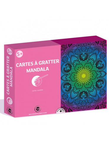 Kit Cartes à gratter Mandala - 3 motifs 21x29,7cm