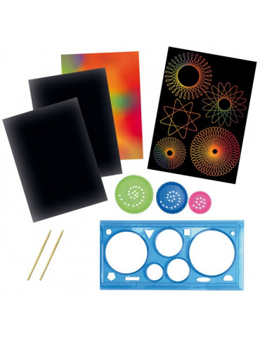 Spirograph - multicolore et paillete, activites creatives et manuelles