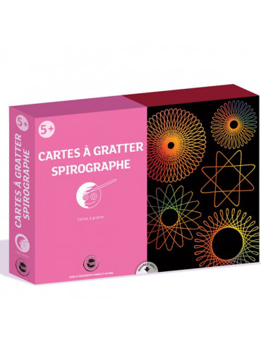 Kit Cartes à gratter Spirographe - 3 motifs 21x29,7cm