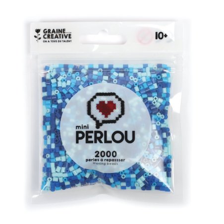 Mini Perlou - 2000 Perles à repasser Bleu - 4 couleurs