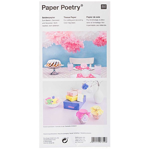 5 Papiers de soie 'Rico Design - Paper Poetry' Blanc Pois multicolores  50x70 cm - La Fourmi creative