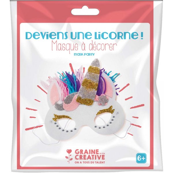 Kit Masque feutrine Licorne - Graine Créative - 6 ans+