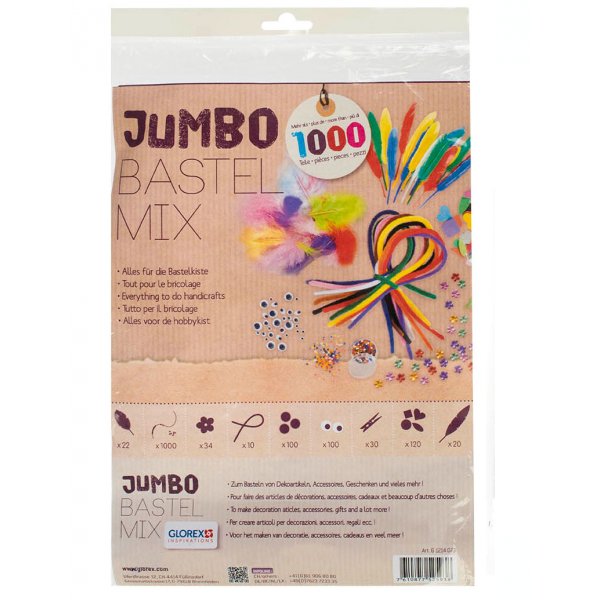 Set activités manuelles Jumbo Bastel Mix +1000 accessoires - Glorex