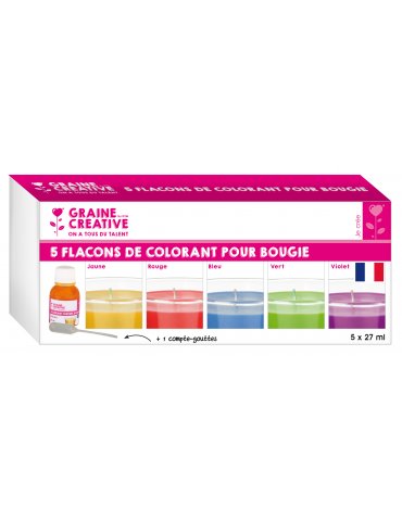 Set 5 colorants liquide pour bougie - Graine Créative