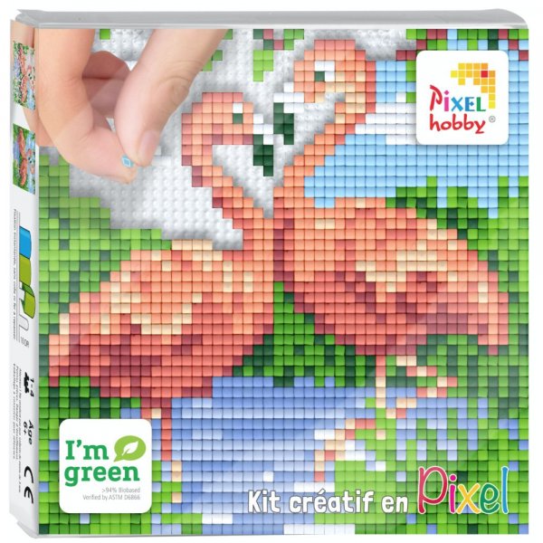 Kit créatif PIXEL - Tableau Flamant rose - 12x12cm - Pixel Hobby