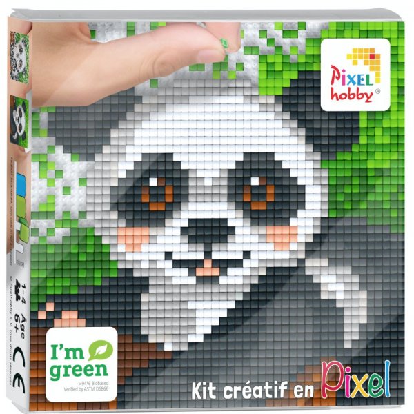 Kit créatif PIXEL - Tableau Panda - 12x12cm - Pixel Hobby