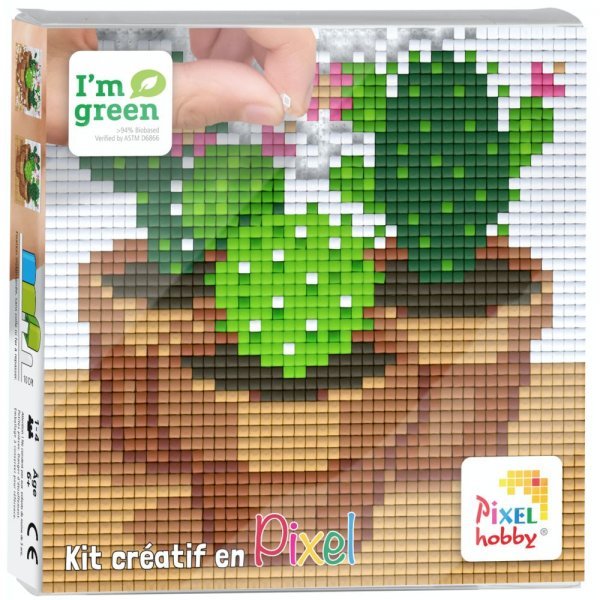 Kit créatif PIXEL - Tableau Cactus 12x12cm - Pixel Hobby